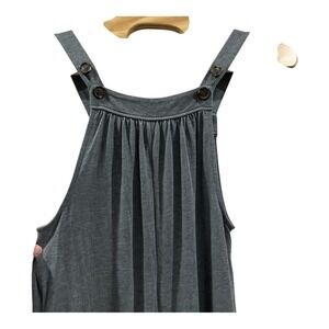SIMPLE Suzanne Betro Jumpsuit Woman's S Baggy Wide Leg Gray Bibs Casual Grunge
